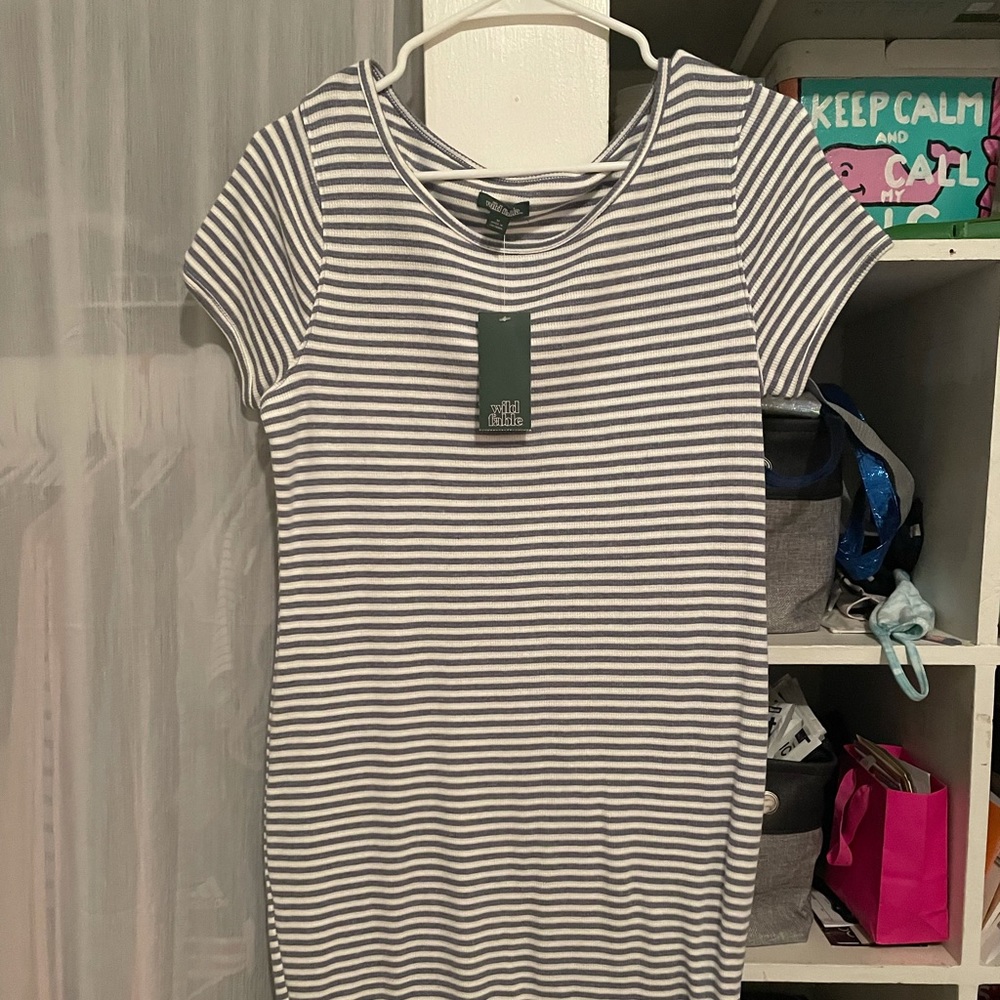 Wild fable blue and white body con dress